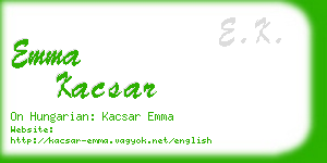 emma kacsar business card